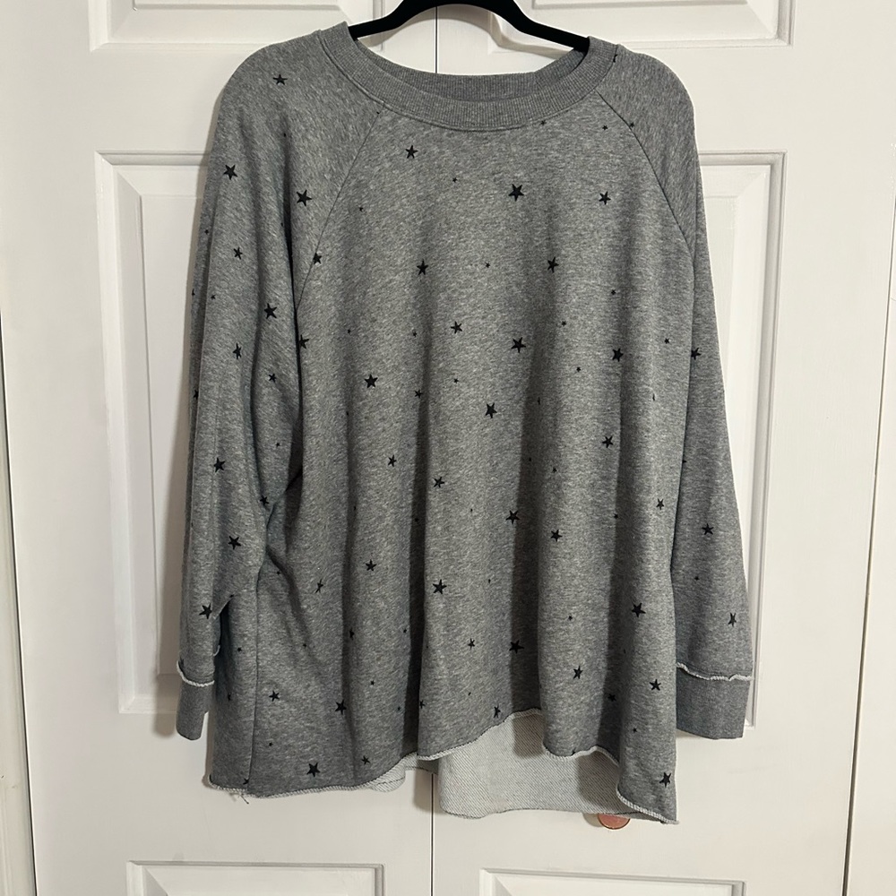 Gray and black star pullover